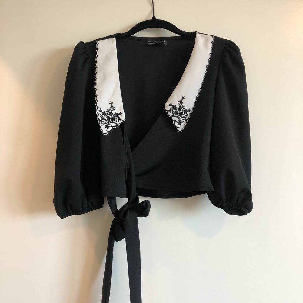Asos Design embroidered collar blouse